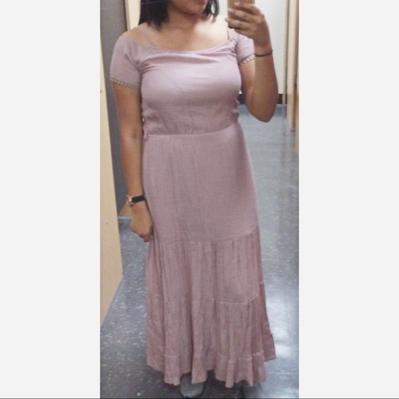 3/$30 Sale Bohemian Mauve Cold Shoulder Maxi Dress - Picture 4 of 5